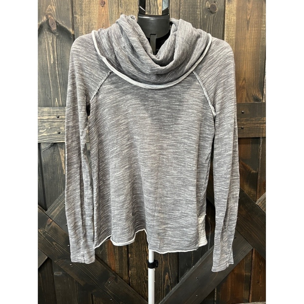 FP Free People Grey Oversized Cocoon Cowl Pullover Sweater Relaxed Funnel Boho